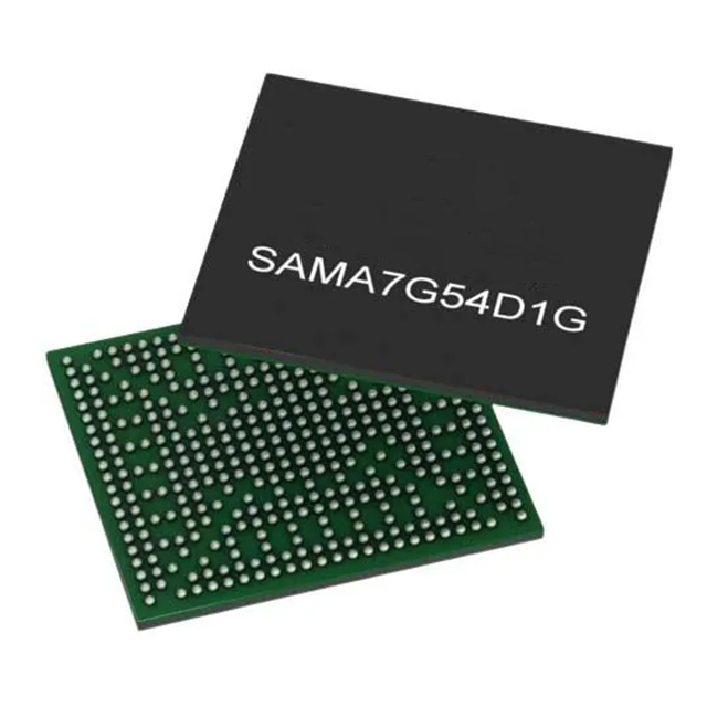 Microchip SAMA7G54D1GT-I/4UB ARM Cortex A7 微處理器 MPU，帶 MIPI 攝像頭和 1Gb 集成 DDR3L